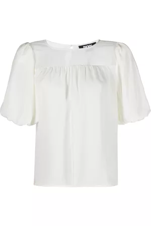 DKNY Dames Korte Mouwen Blouses - Ruched-detail short-sleeves blouse