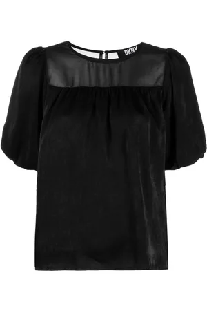 DKNY Dames Korte Mouwen Blouses - Ruched-detail short-sleeves blouse