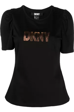 DKNY Dames Geprinte Overhemden - Logo-print short-sleeved cotton T-shirt