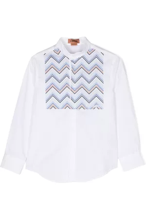 Missoni Jongens Lange Mouwen Overhemden - Zigzag-panel long-sleeve shirt