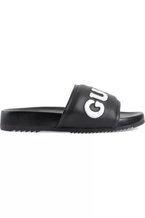 Gucci Heren Teenslippers - Logo-patch leather slides