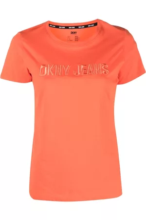 DKNY Dames Korte mouw - Embossed-logo short-sleeve T-shirt