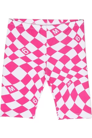 Maison Margiela Meisjes Shorts - Chequered logo-print stretch-cotton shorts