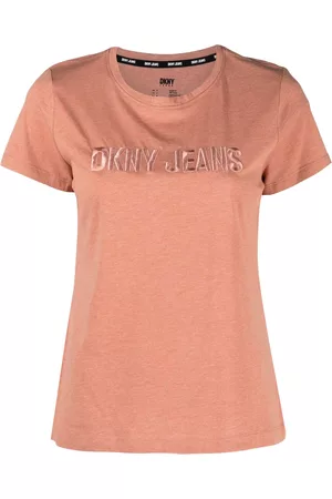 DKNY Dames Korte mouw - Embossed-logo short-sleeve T-shirt