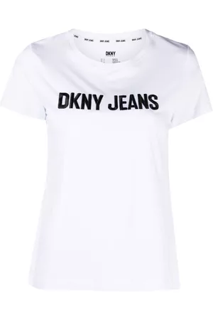 DKNY Dames Korte mouw - Embossed-logo short-sleeve T-shirt