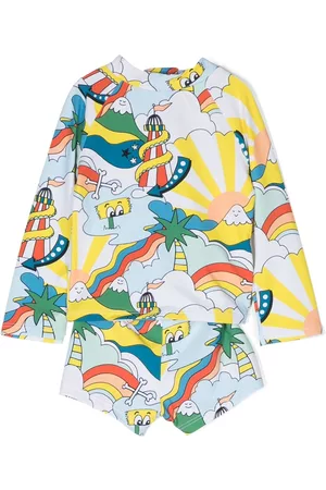 Stella McCartney Meisjes Shorts - Graphic-print swim shorts
