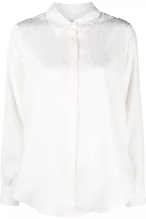 DKNY Dames Overhemden - Logo-jacquard long-sleeve shirt