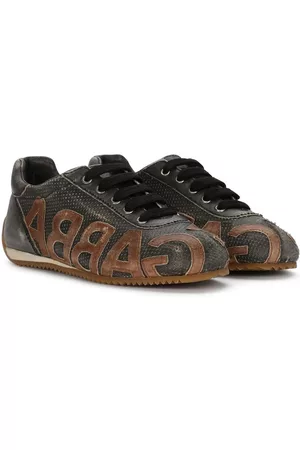 Dolce & Gabbana Jongens Sportschoenen - Logo-patch low-top leather sneakers
