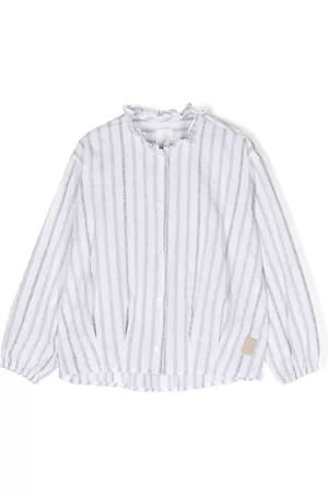 Eleventy Kids Jongens Lange Mouwen Overhemden - Striped long-sleeve shirt