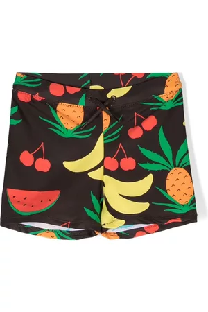 Mini Rodini Shorts - Fruit-print drawstring swim shorts