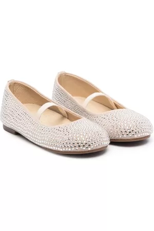 Babywalker Instappers - Crystal-embellished suede ballerina shoes