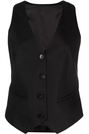 Tonello Dames Vesten - V-neck linen-blend vest