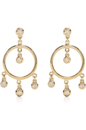 JACQUIE AICHE 14kt yellow Sophie Shaker diamond hoop drop earring
