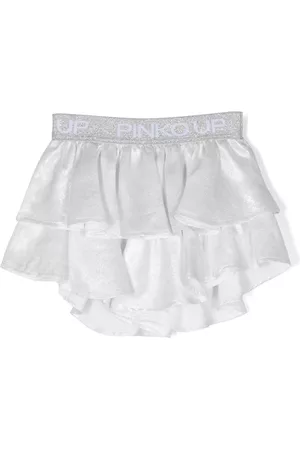 Pinko Kids Meisjes Shorts - Glitter-detail ruffled cotton shorts