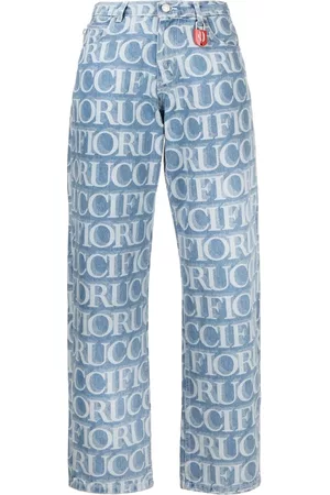 Fiorucci Dames Straight - Laser Monogram Patti jeans