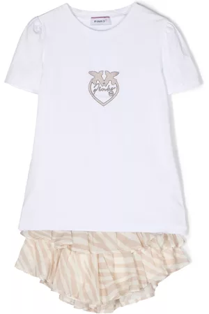 Pinko Kids Shorts - Logo-print stretch-cotton shorts set