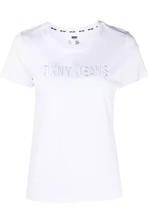 DKNY Dames Korte mouw - Embossed-logo short-sleeve T-shirt
