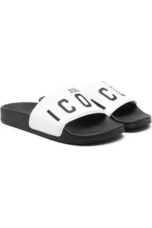 Dsquared2 Teenslippers - Icon-print two-tone slides
