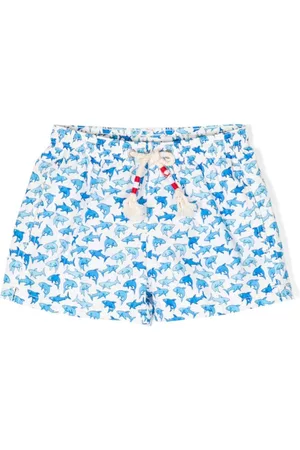 MC2 SAINT BARTH Shorts - Shark-print drawstring swim shorts