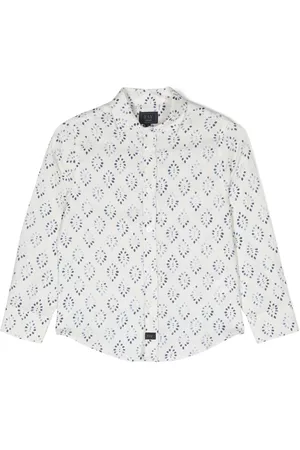FAY KIDS Jongens Lange Mouwen Overhemden - Abstract-print long-sleeved shirt