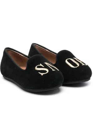 AGE OF INNOCENCE Instappers - Logo-embroidered suede ballerina shoes