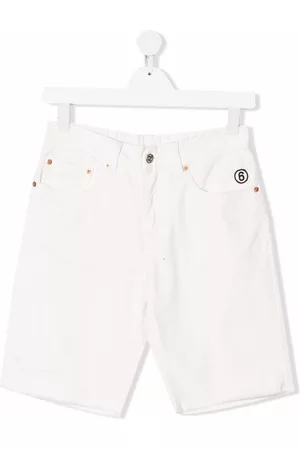 Maison Margiela Shorts - TEEN embroidered-logo denim shorts