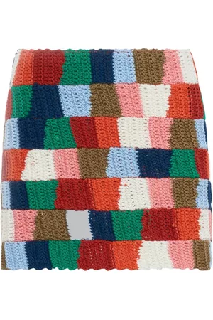 Marni Dames Gebreide Rokken - Colour-block knitted skirt