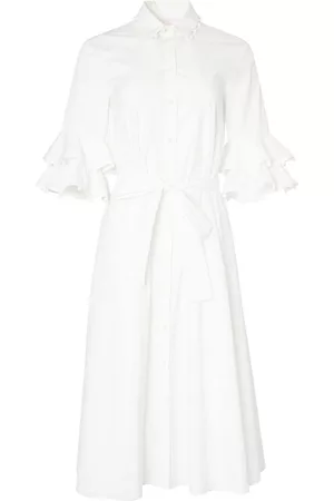 Carolina Herrera Dames Katoenen Jurken - Pompom belted cotton dress