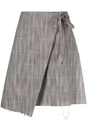 Closed Dames Overslag Rokken - Frayed-hem wrap skirt