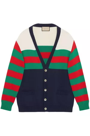 Gucci Heren Cardigans - Stripe-print V-neck cardigan