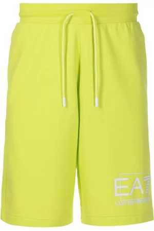 EA7 Heren Bermuda's - Logo-print cotton track shorts