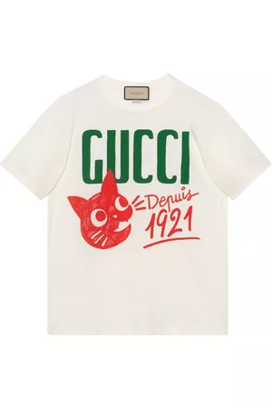 Gucci Dames Geprinte Overhemden - Logo-print cotton T-shirt
