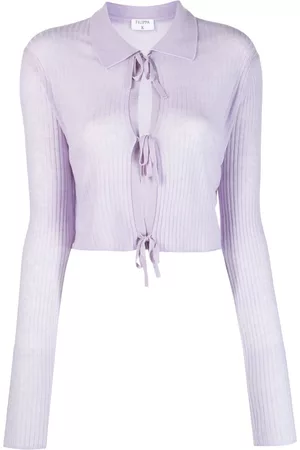 Filippa K Dames Gebreide Vesten - Cropped cut-out knit cardigan
