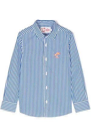 MC2 SAINT BARTH Jongens Lange Mouwen Overhemden - Striped long-sleeve cotton shirt