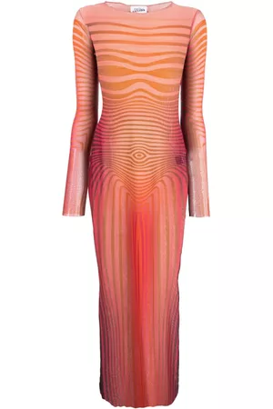 Jean Paul Gaultier Dames Gestreepte Jurken - Body Morphing striped dress