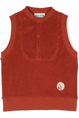 Raquette Jongens Vesten - Logo-print velvet vest