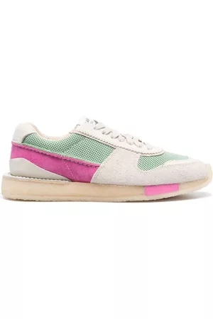 Clarks Dames Sneakers - Colour-block panelled leather sneakers
