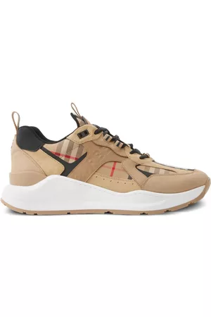 Burberry Heren Lage sneakers - Check, Leather and Suede Sneakers