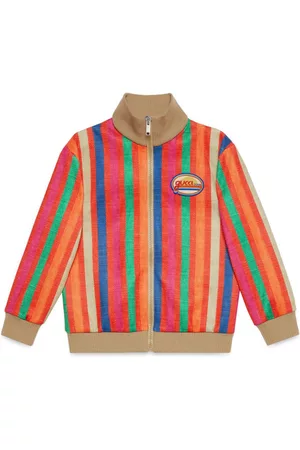 Gucci Jongens Truien - Stripe-print logo-patch jumper