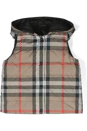 Burberry Jongens Bodywarmers - Check-pattern padded hooded gilet