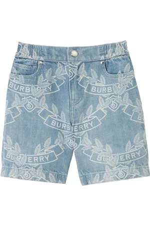 Burberry Jongens Shorts - Oak Leaf Crest print denim shorts
