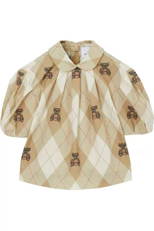 Burberry Meisjes Katoenen Blouses - Thomas Bear Argyle cotton blouse