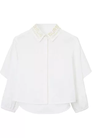 Burberry Meisjes Katoenen Blouses - Cape-detail cotton poplin shirt