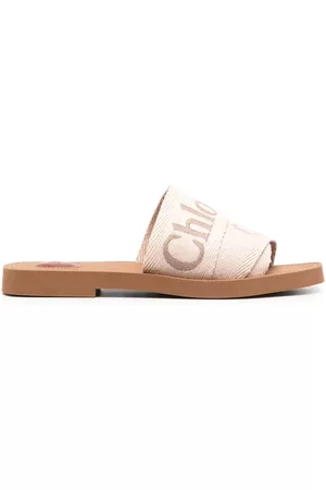 Chloé Dames Instappers - Logo-embroidered slip-on sandals