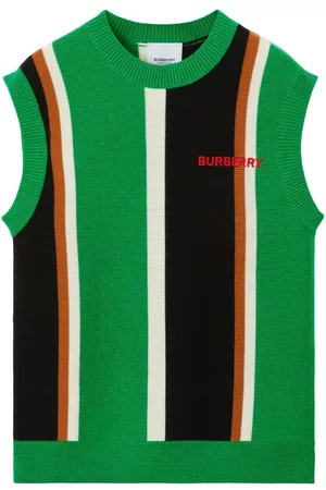 Burberry Jongens Vesten - Logo-embroidered striped vest