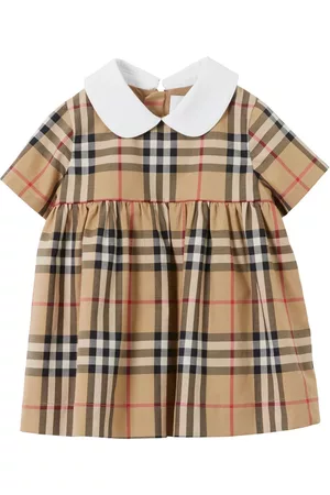 Burberry Meisjes Casual jurken - Check Stretch Cotton Dress with Bloomers