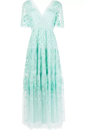 Needle & Thread Dames Feestjurken - Floral-embroidered tulle gown