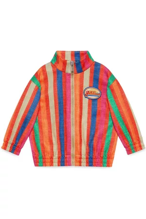 Gucci Korte jassen - Logo-patch striped jersey jacket