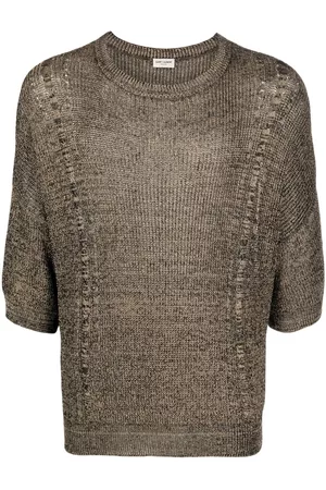 Saint Laurent Heren Sweaters - Half-sleeve knitted top