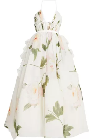 Giambattista Valli Dames Feestjurken - Floral-print silk flared gown